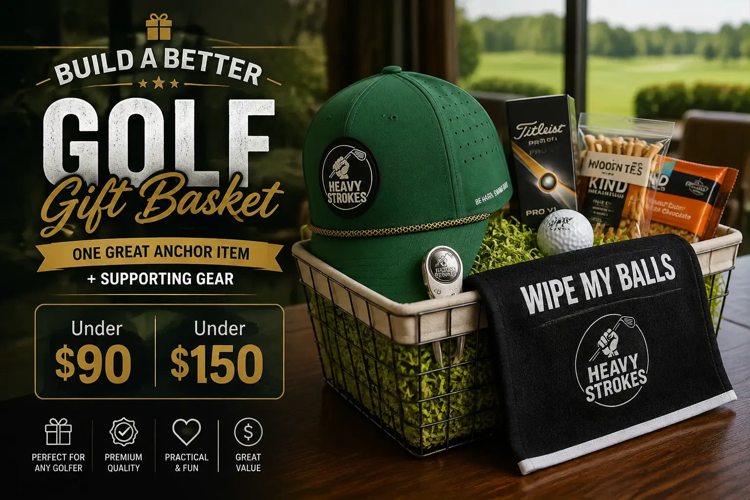 How to Build a Golf Gift Basket (Under $90, Under $150)