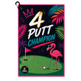 4-putt-champion-golf-towel-retro-miami-flamingo-design